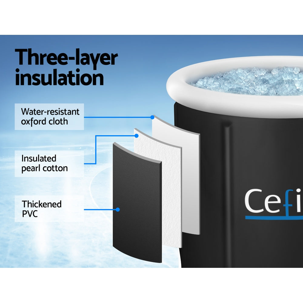 Weisshorn Inflatable Ice Bath Tub 75X75CM 300L with Insulation - SuperSaverAU - view 4