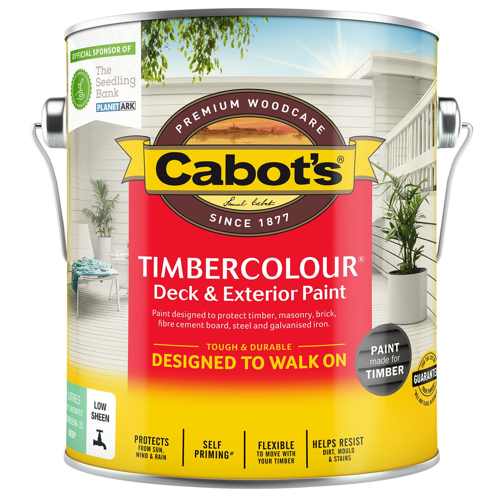 Cabot's 2L Deep Base Water Based Timbercolour Deck and Exterior Paint UV Resistant Tintable