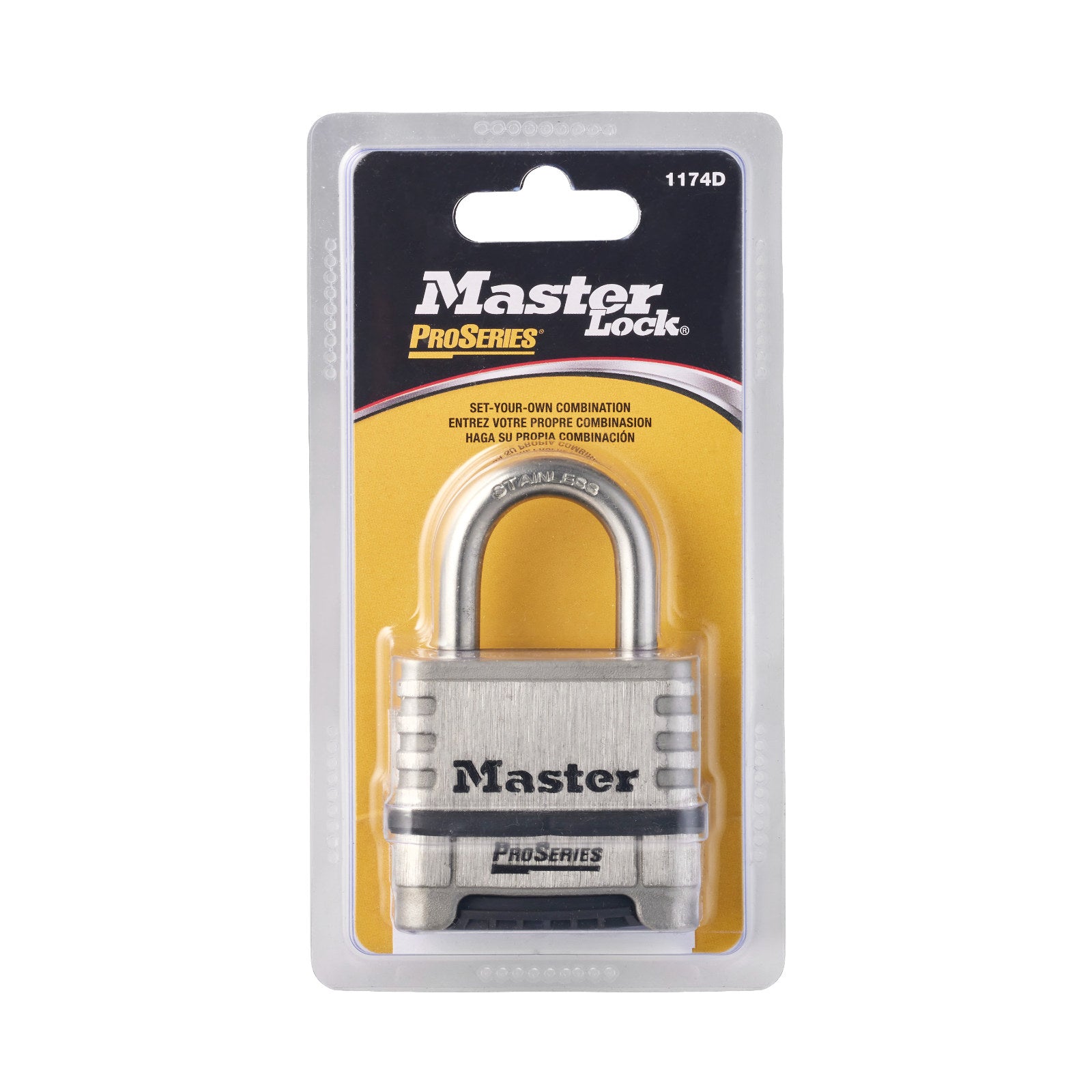 Master Lock 57mm Stainless Steel Combination Padlock Resettable