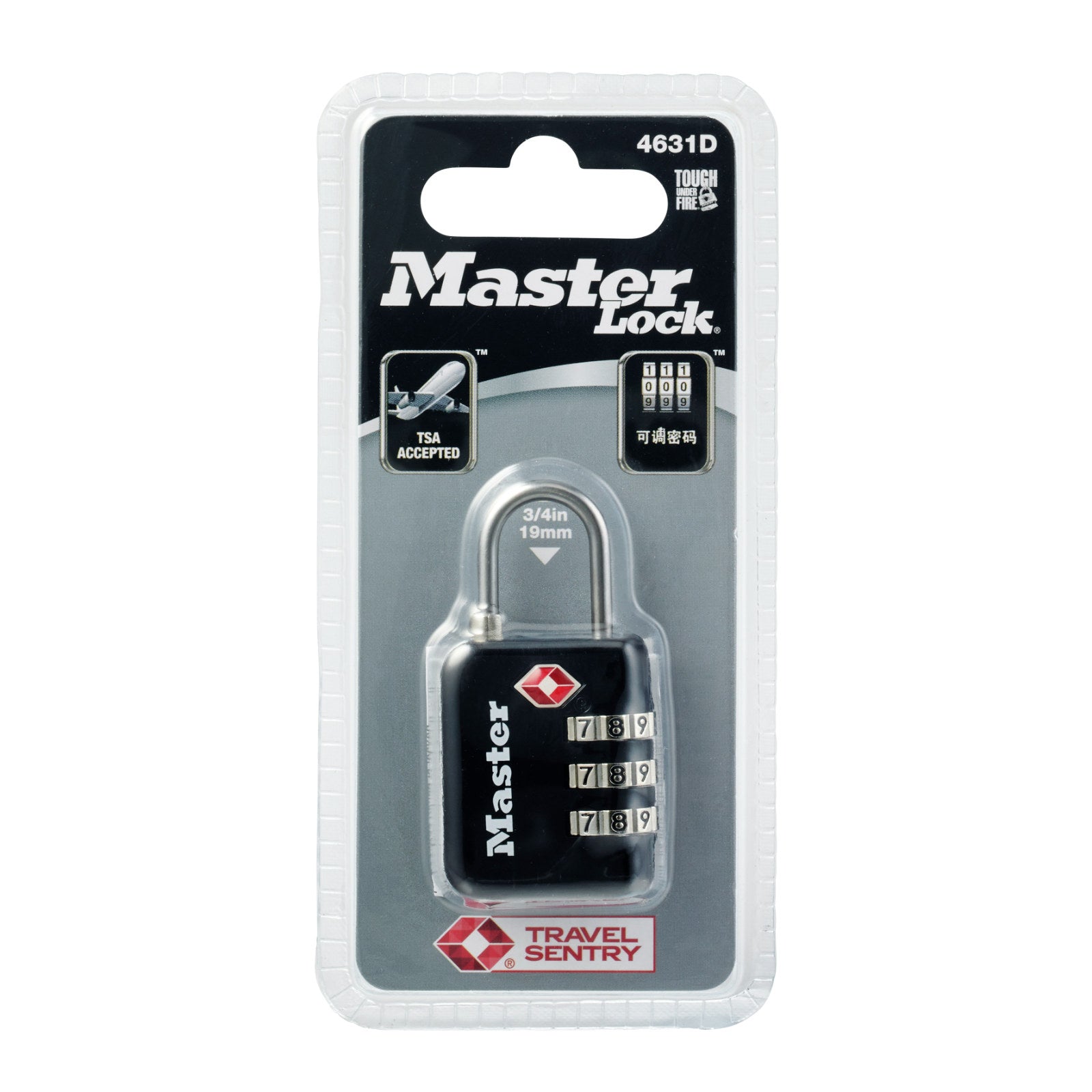 Master Lock 30mm Brass Steel Luggage Combination Padlock