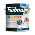 Taubmans 4L White Matt All Weather Exterior Paint Water Based UV Resistant