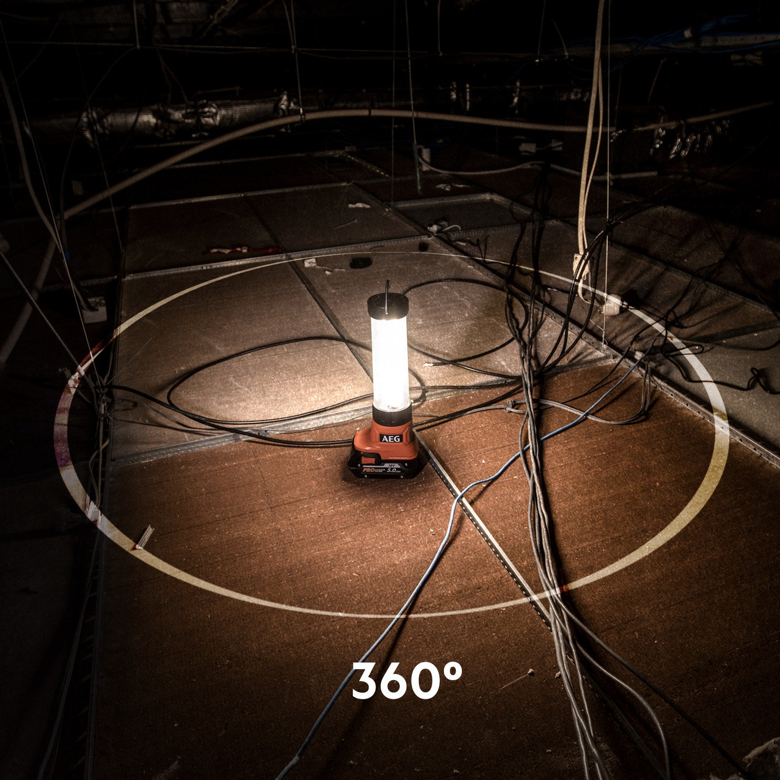 AEG 18V LED Jobsite Lantern Light Orange Skin Only BHL318-0