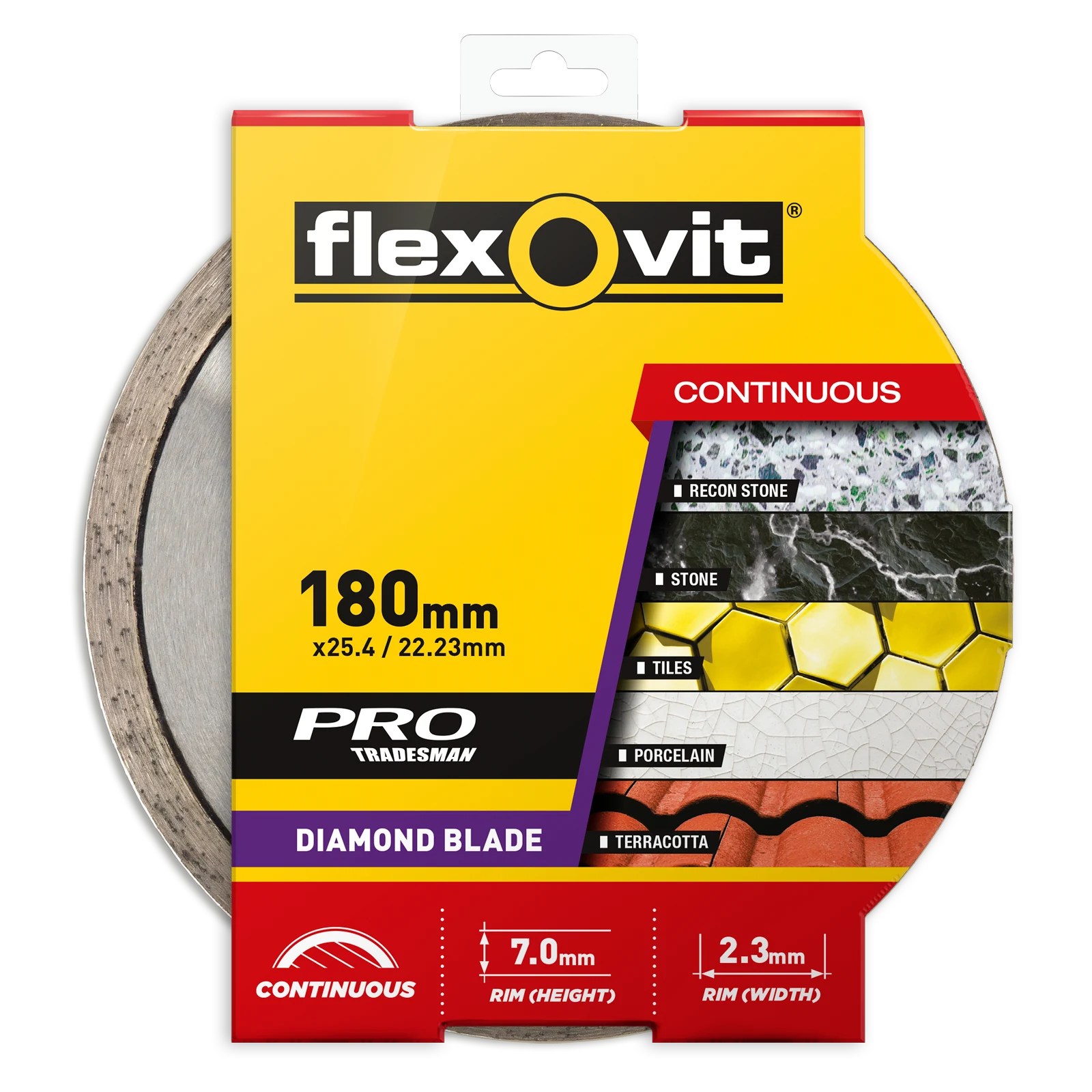 Flexovit 180 x 25mm Pro Continuous Diamond Blade