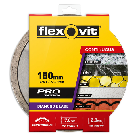 Flexovit 180 x 25mm Pro Continuous Diamond Blade
