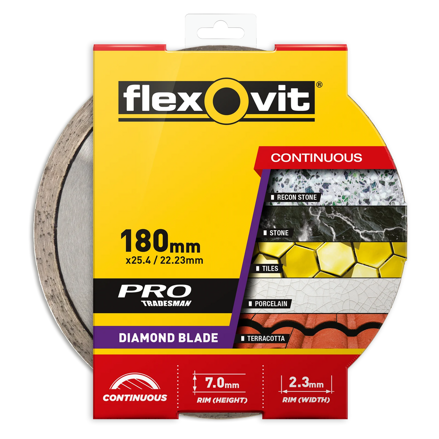 Flexovit 180 x 25mm Pro Continuous Diamond Blade