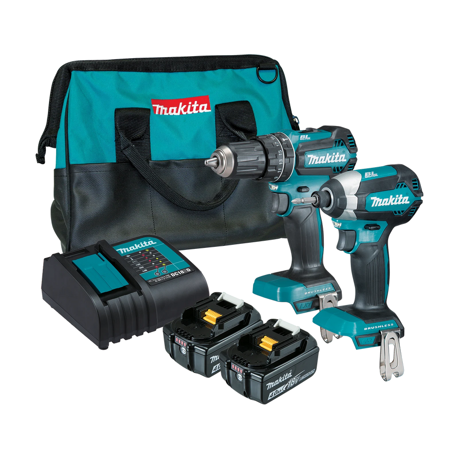 Makita 18V Brushless Cordless 2 Piece Combo Kit Hammer Drill Impact Driver 4.0Ah DLX2283SM