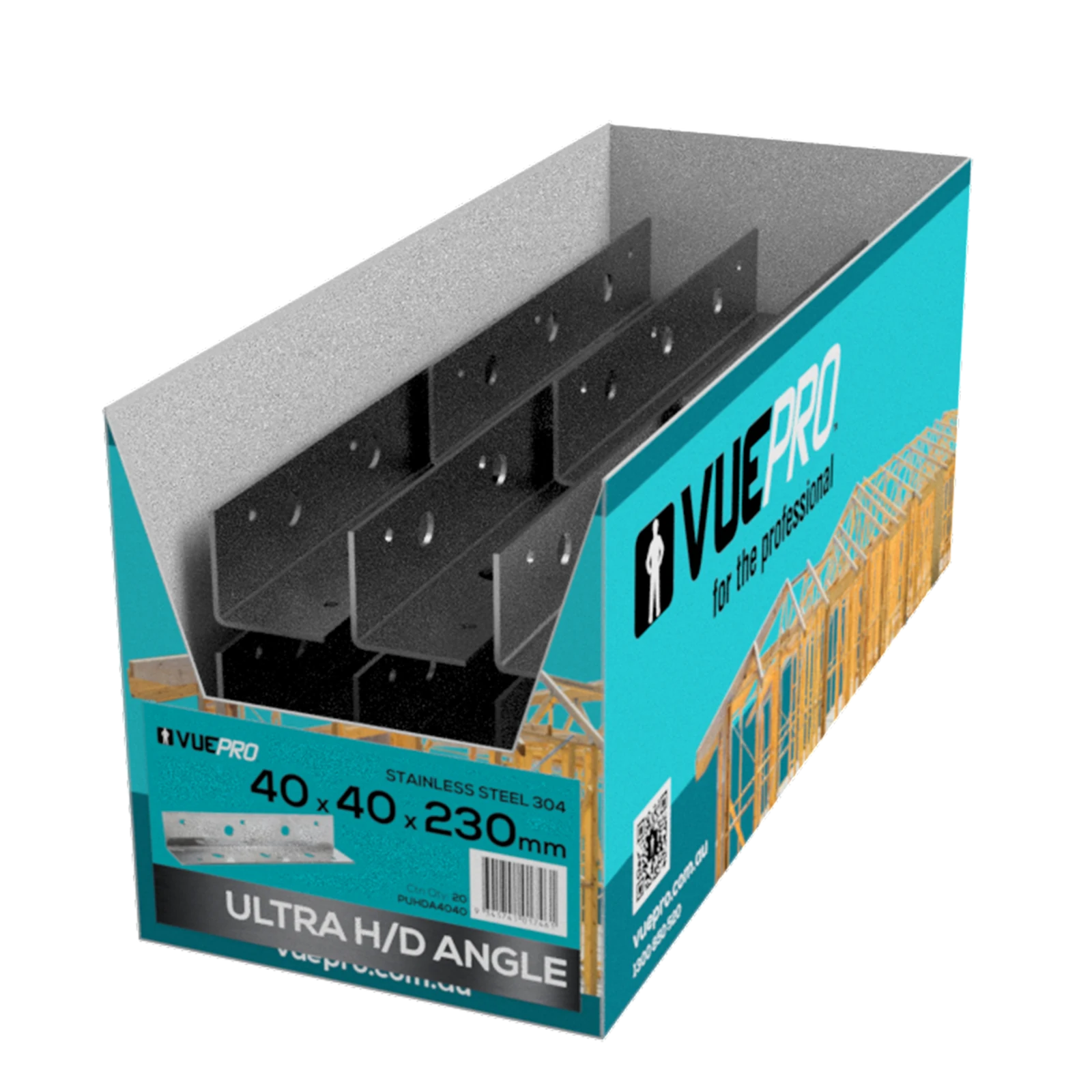 VUEPRO 40 x 40 x 230 x 2mm Stainless Steel Heavy Duty Staircase Angle