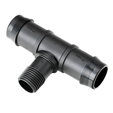 K-Rain 25mm Barbed Tee x 15mm BSP Male - 5 Pack Polypropylene
