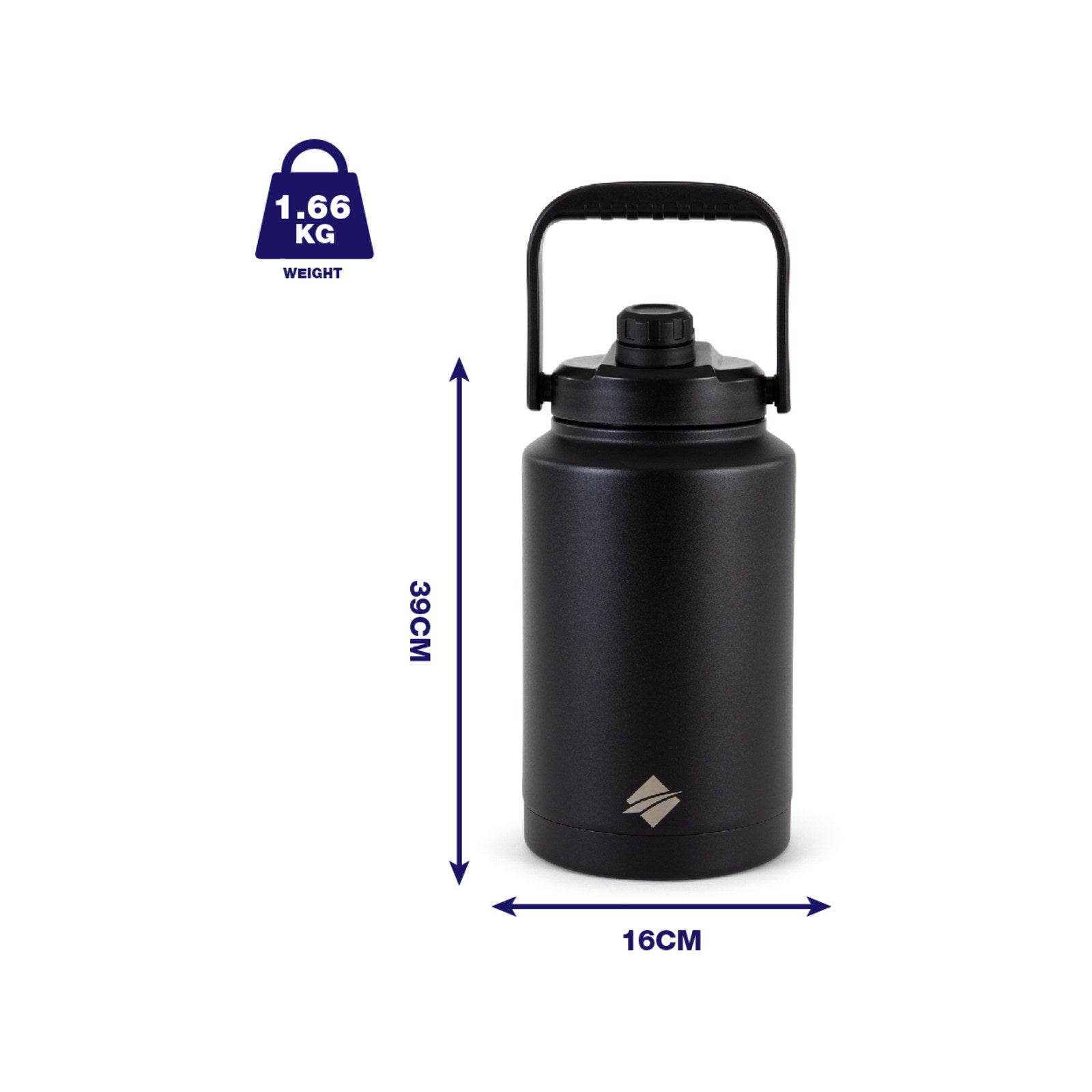 OZtrail 3.7L 18/8 Stainless Steel Insulated Drink Jug Matte Charcoal