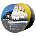 Bear 48mm x 30m Yellow and Black PVC Hazard Tape - UV Resistant