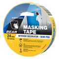 Bear 24mm x 50m Yellow Crepe Paper Interior Decorator Masking Tape