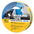 Bear 36mm x 50m Yellow Crepe Paper Interior Decorator Masking Tape