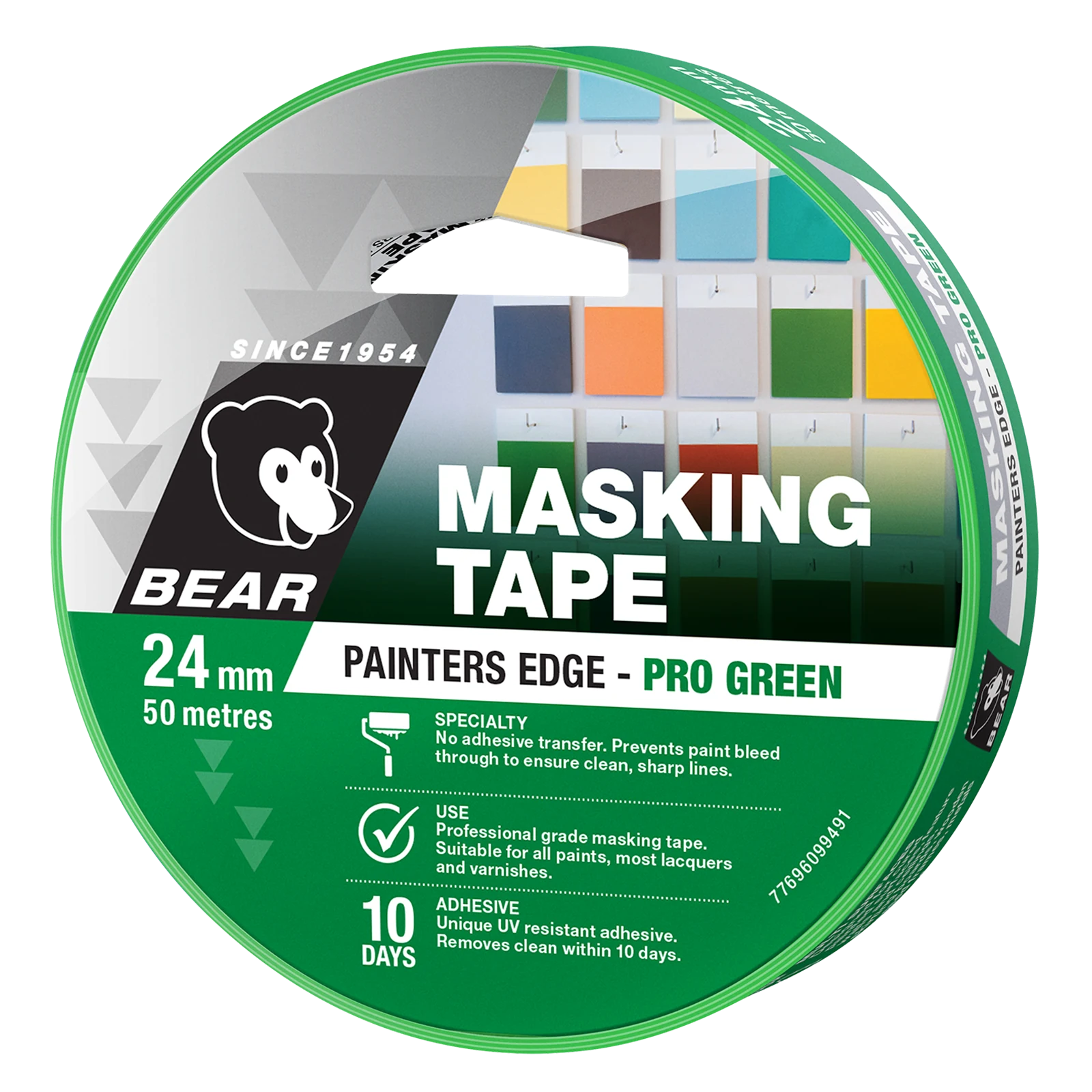 Bear 24mm x 50m Green Painters Edge Masking Tape - Medium Tack