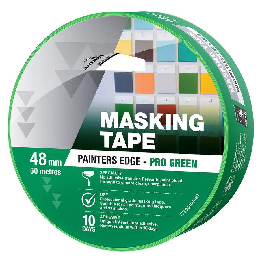 Bear 48mm x 50m Green Painters Edge Masking Tape - UV Resistant