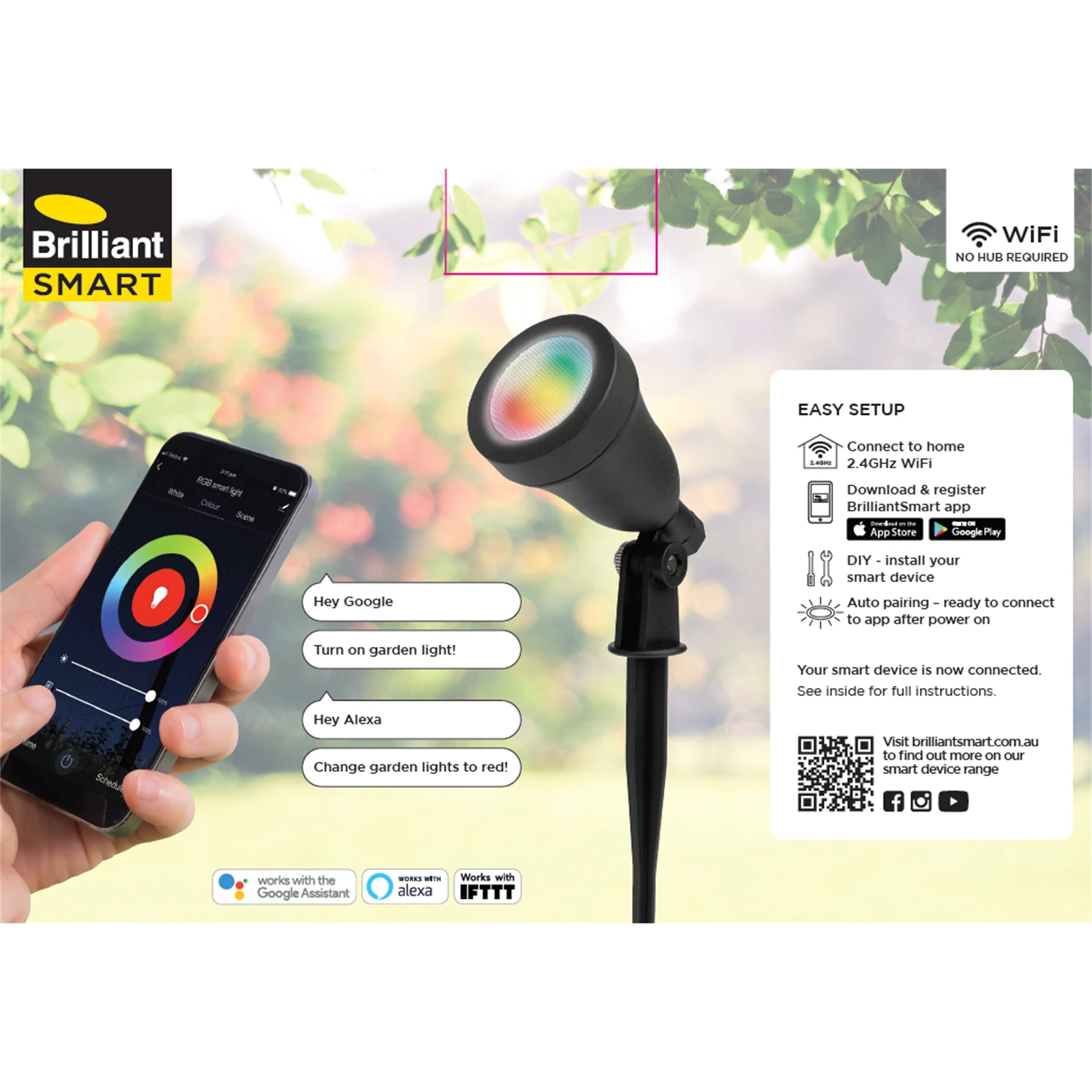 Brilliant Corymbia Smart Spot/Pond LED Garden Light Kit 6 Pack 20958/06