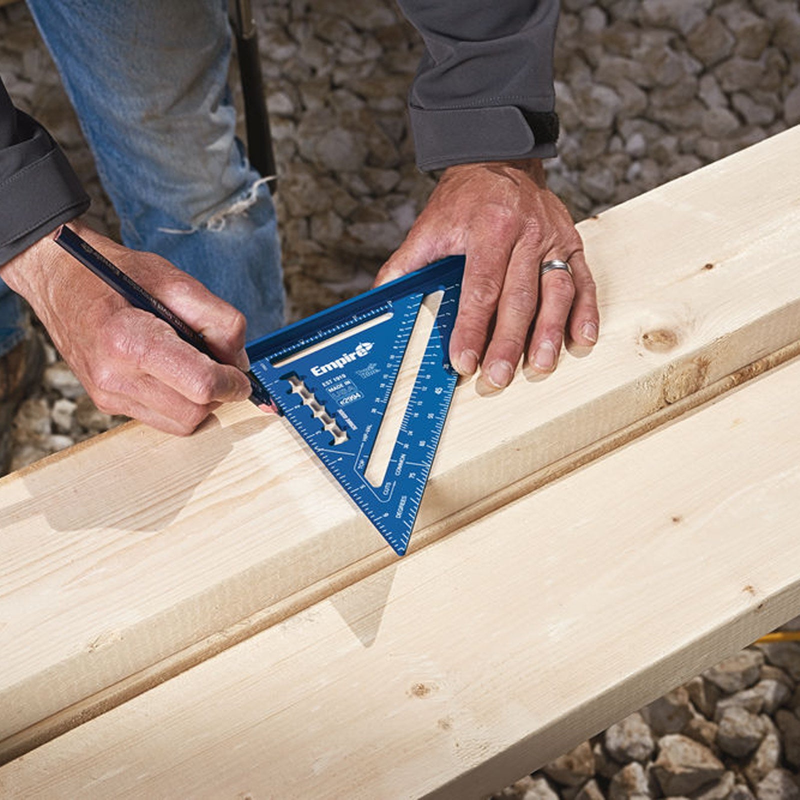 Empire True Blue 180mm Laser Etched Aluminium Rafter Square Metric