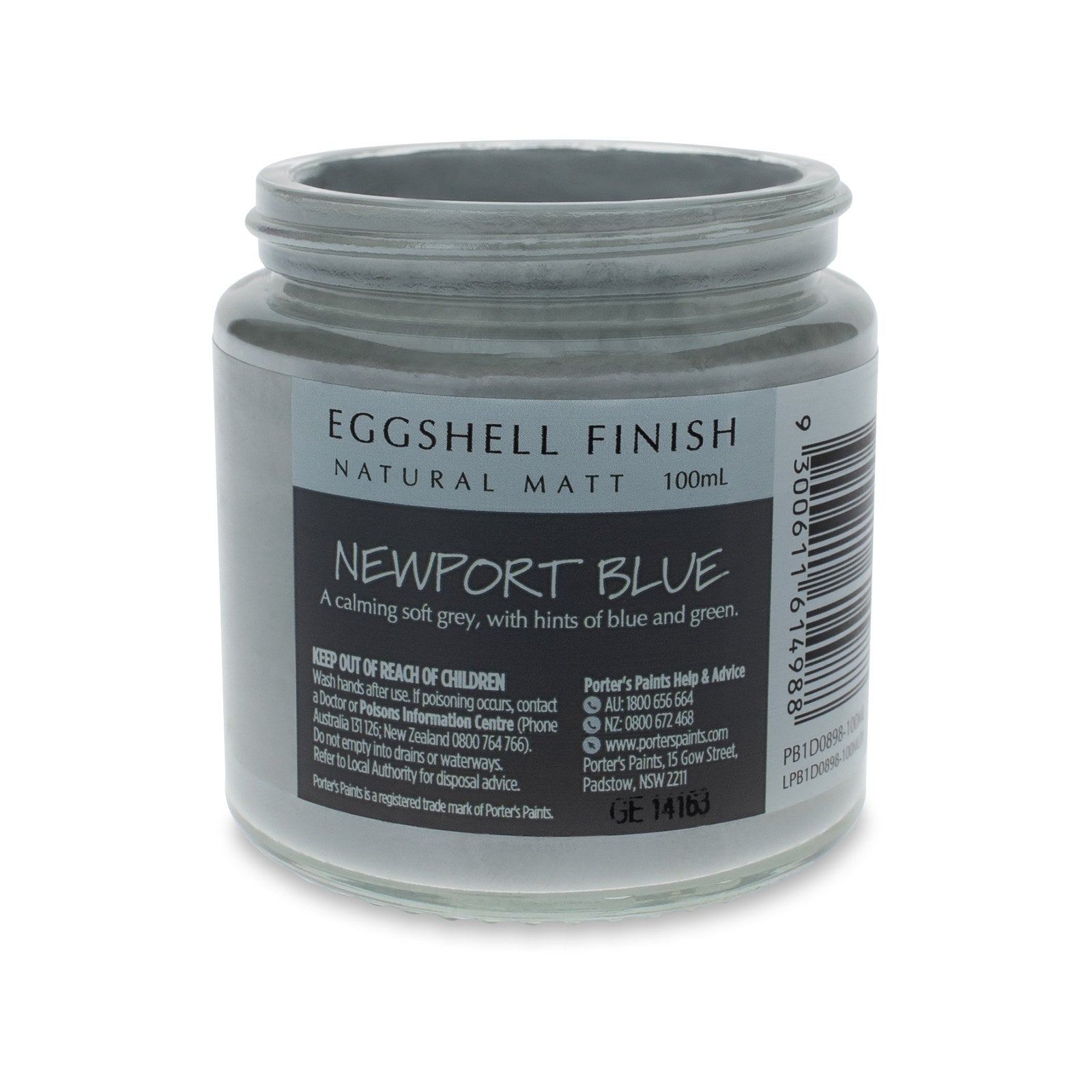 Porter's 100ml Newport Blue Eggshell Broadwall Washable Paint Sample