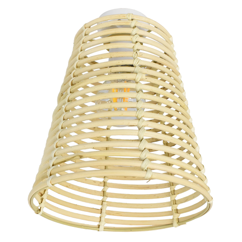 Luce Bella Rattan Woven Batten Fix Light Cream Indoor