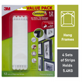 Command Narrow Picture Hanging Strips White 12 Pack