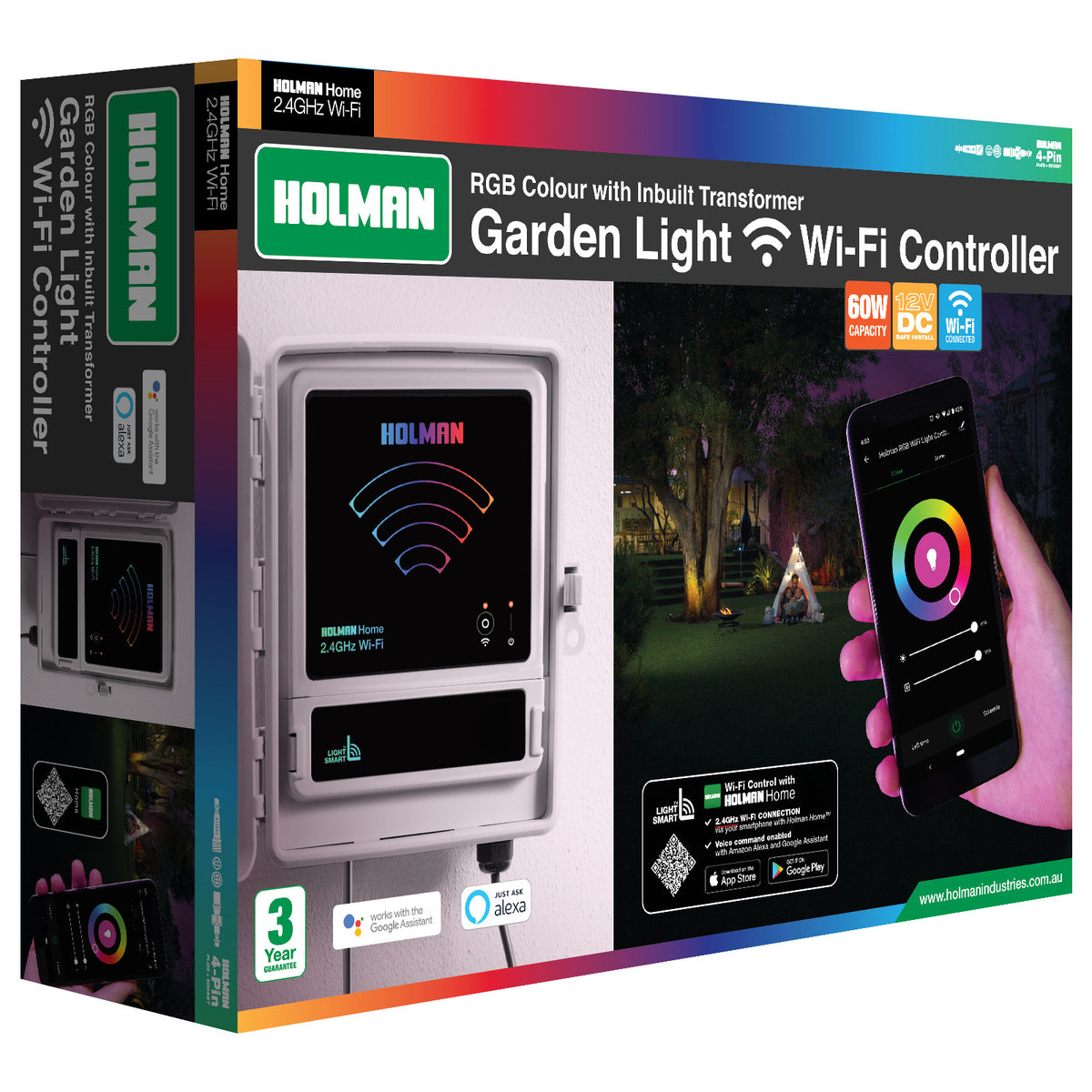 Holman 60W RGB Wi-Fi Garden Light Controller, Outdoor CLXRGB60