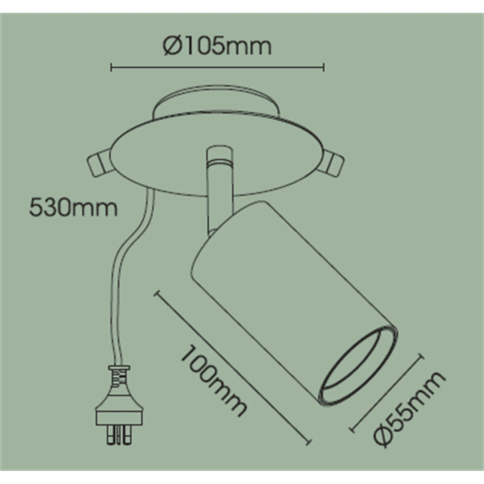 Brilliant Lighting Jez 7W Matt Black Plug In DIY LED Spotlight GU10 21388/06
