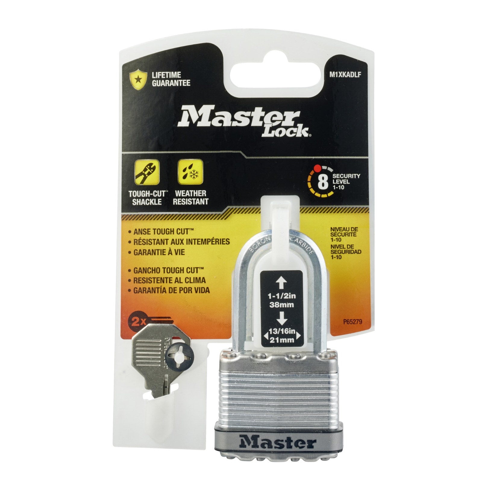 Master Lock 45mm Magnum Laminated Steel Padlock 38mm Long Shackle