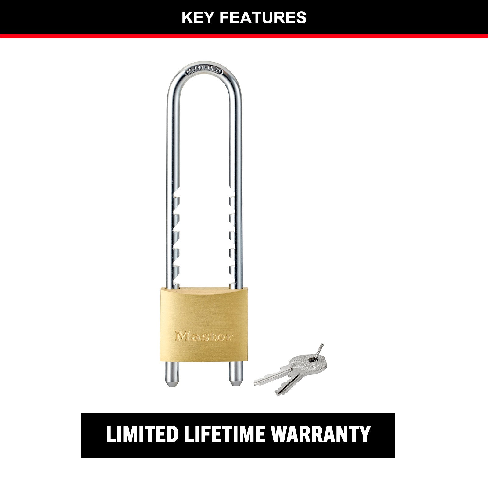 Master Lock 50mm Solid Brass Adjustable Shackle Padlock