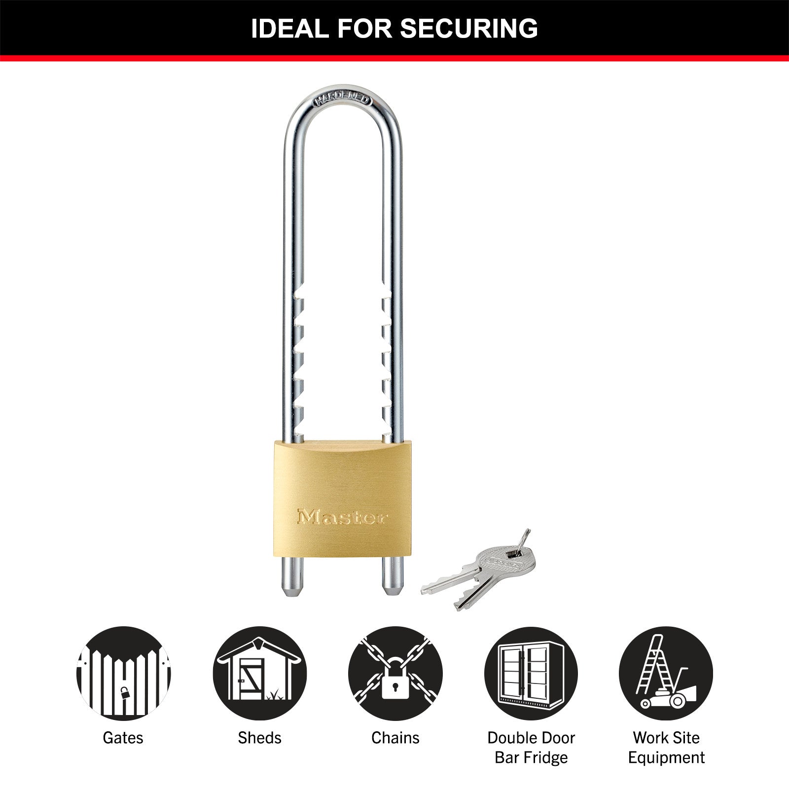 Master Lock 50mm Solid Brass Adjustable Shackle Padlock