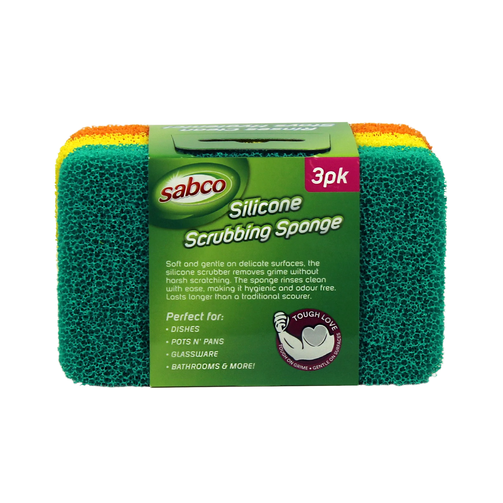 Sabco Non Scratch Silicone Scrubbing Sponge - 3 Pack