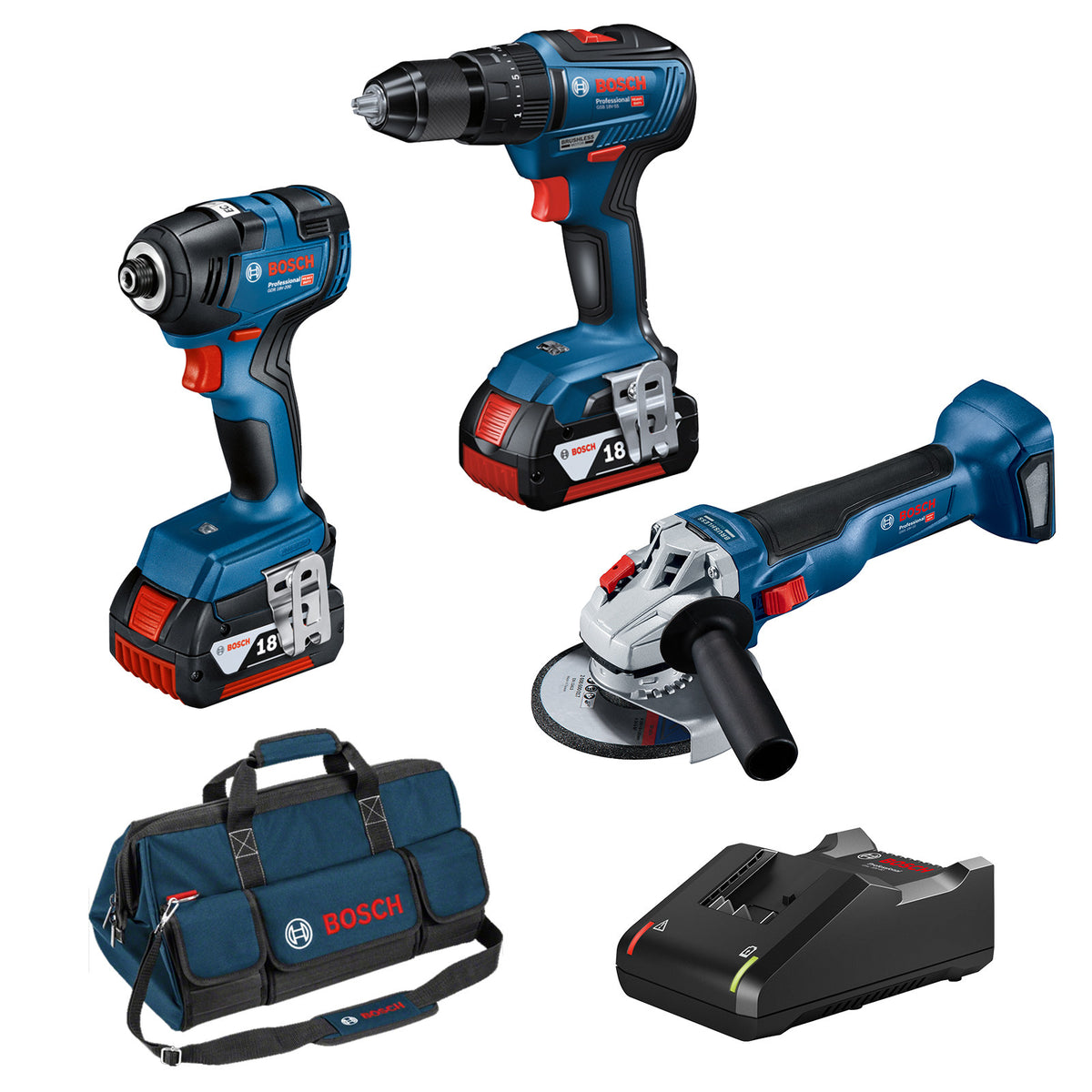 Bosch Professional 18V 3 Piece Brushless Combo Kit 0615990M18