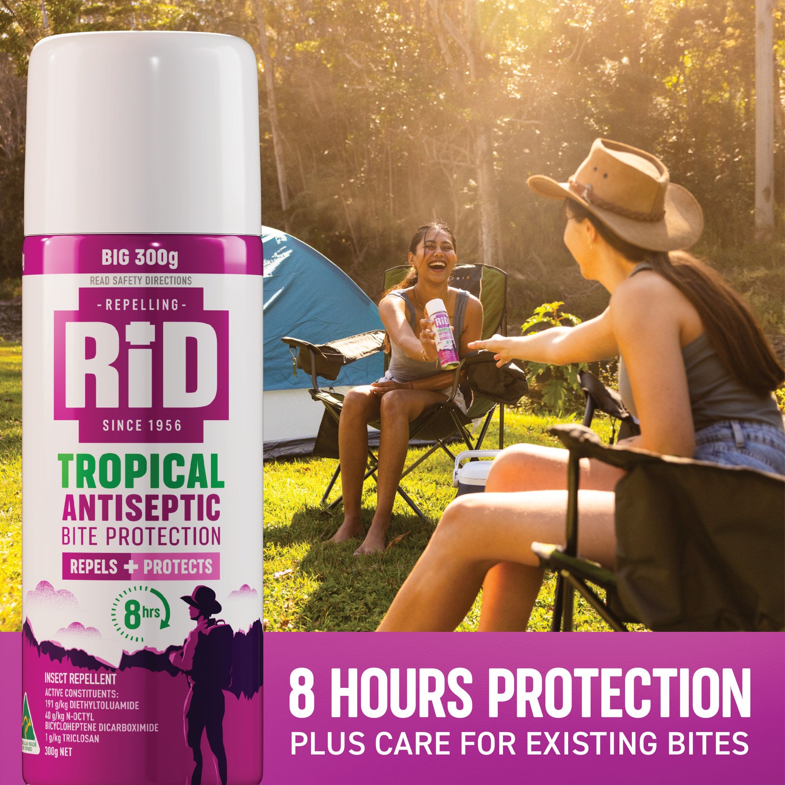 RID 300g Tropical Antiseptic Bite Protection Aerosol Insect Repellent