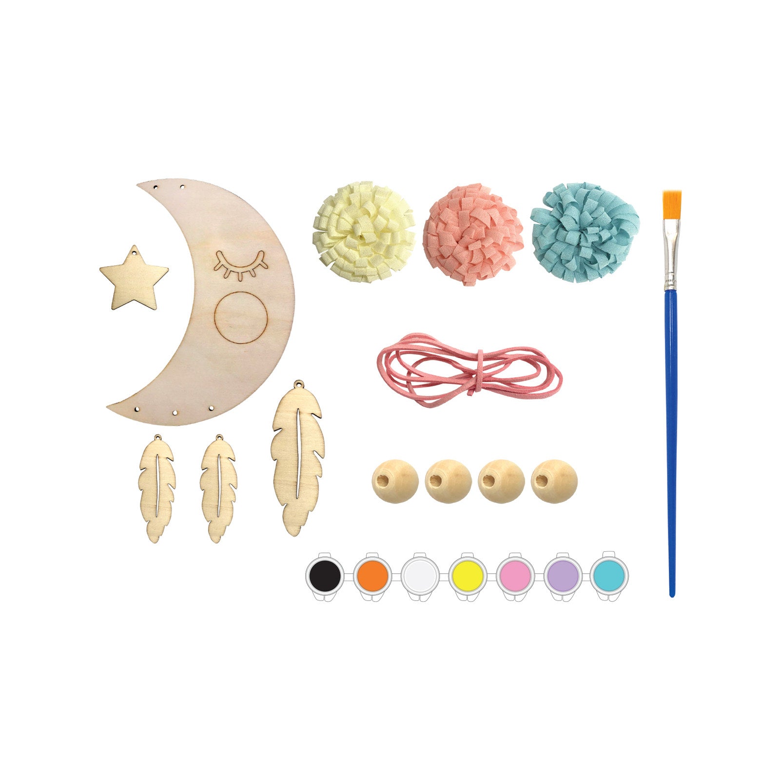 Boyle 210mm Wood DIY Dream Catcher Hanging Mobile Crafty Kit