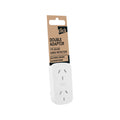 Click White Vertical Double Adaptor 2 Outlet CLKDA01