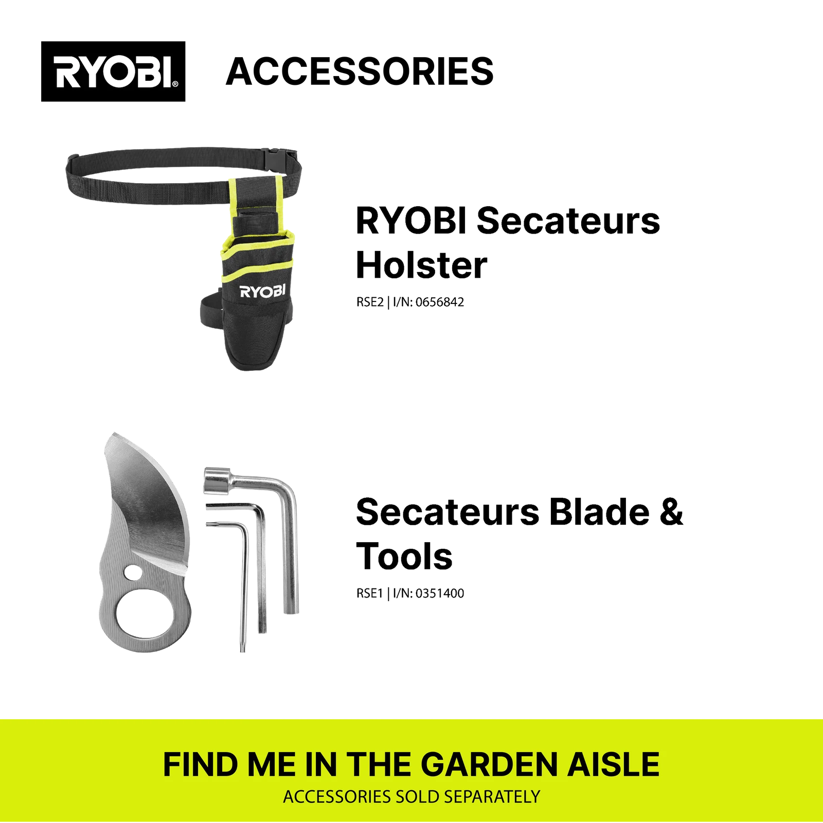 Ryobi 18V ONE+ Cordless Bypass Pruning Secateurs - Tool Only R18SEC