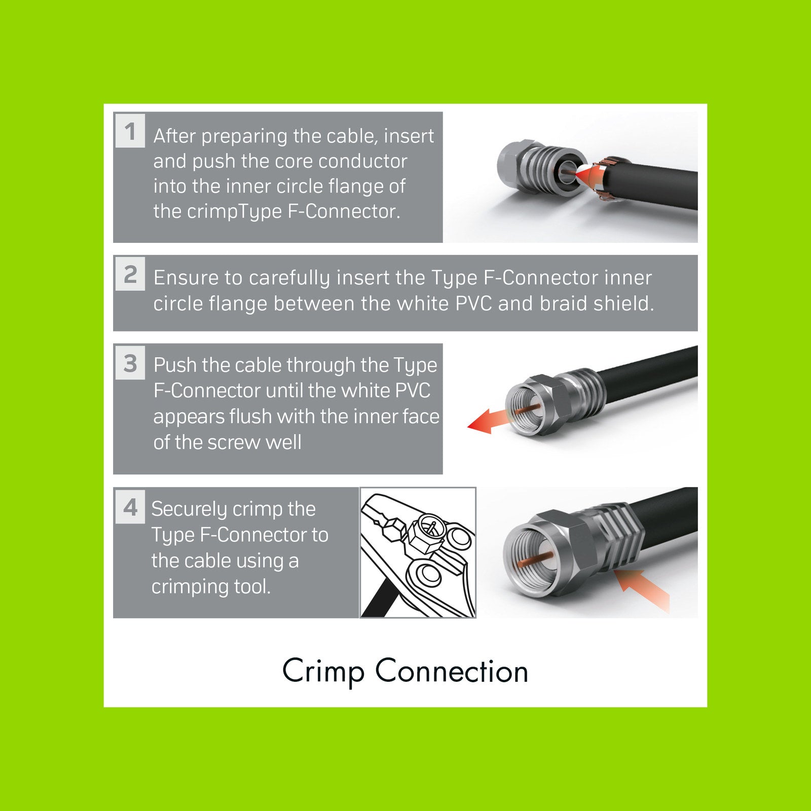 Antsig F59 Crimp Connector for RG6 Heavy Gauge Coaxial Cable