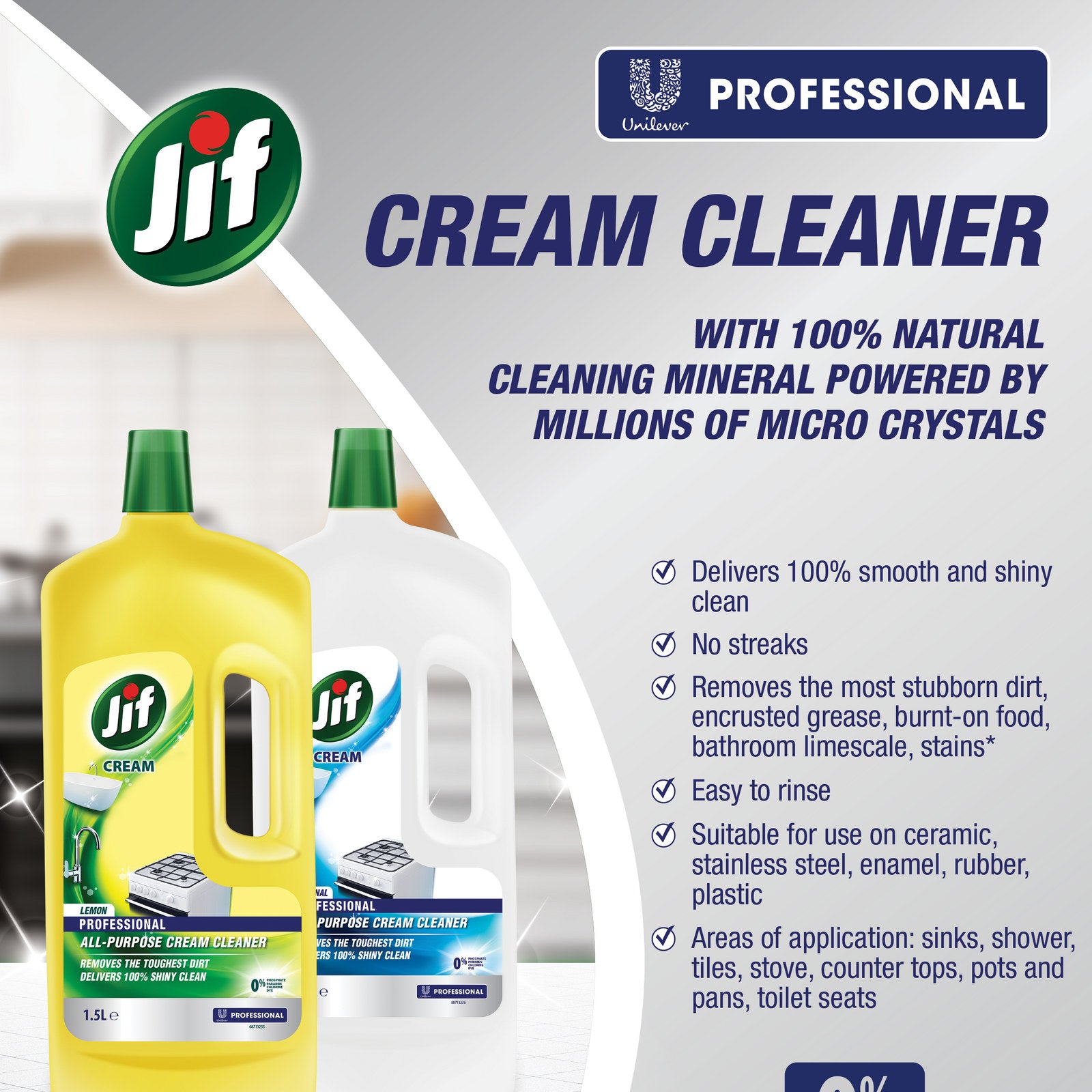 Jif Professional 1.5L Original Cream Cleanser Phosphate Free