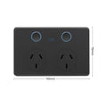 DETA Black Matte Grid Connect Smart Double Touch Power Point 250V 6922HAMBK