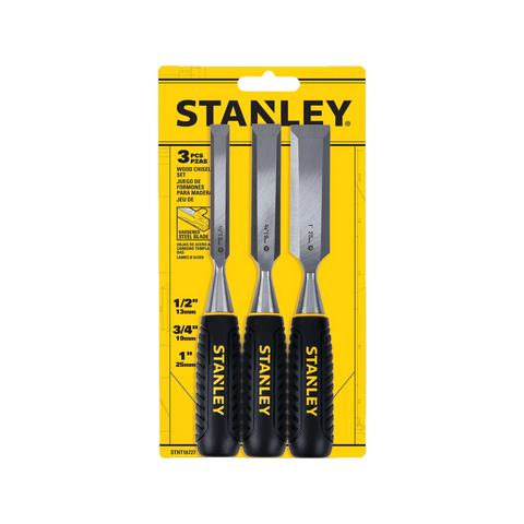 Stanley 3 Piece Wood Chisel Set 13mm 19mm 25mm