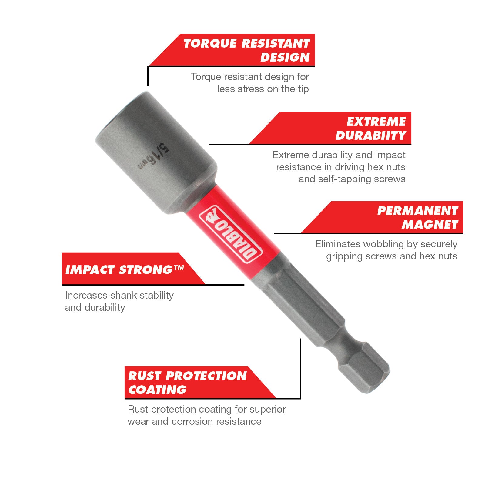 Diablo 5/16" 65mm Magnetic Nut Setter