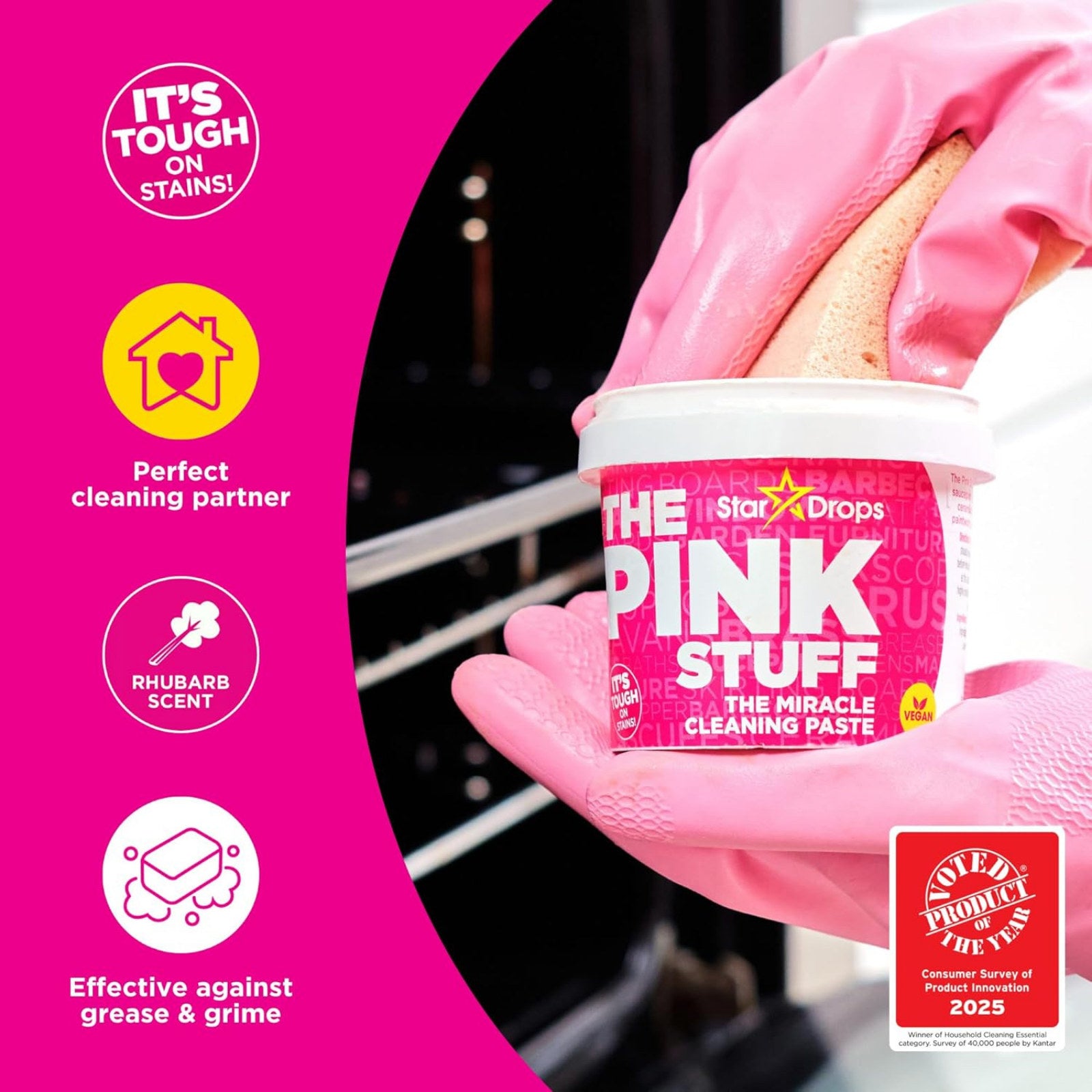 The Pink Stuff 850g Miracle Cleaning Paste Phosphate Free Indoor Outdoor