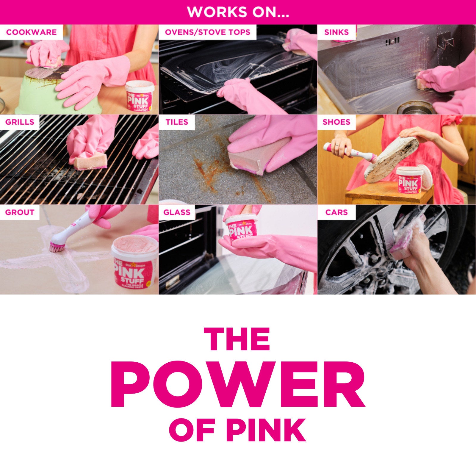 The Pink Stuff 850g Miracle Cleaning Paste Phosphate Free Indoor Outdoor