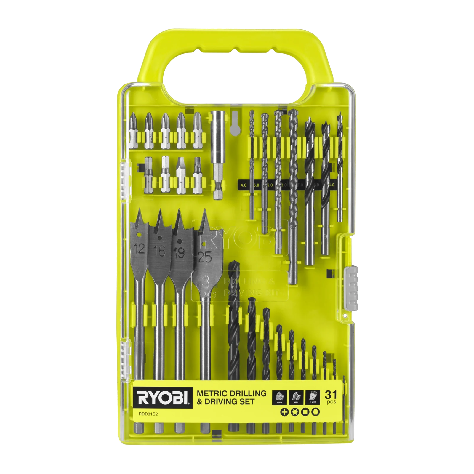 Ryobi 31 Piece Metric Drill and Drive Set RDD31S2