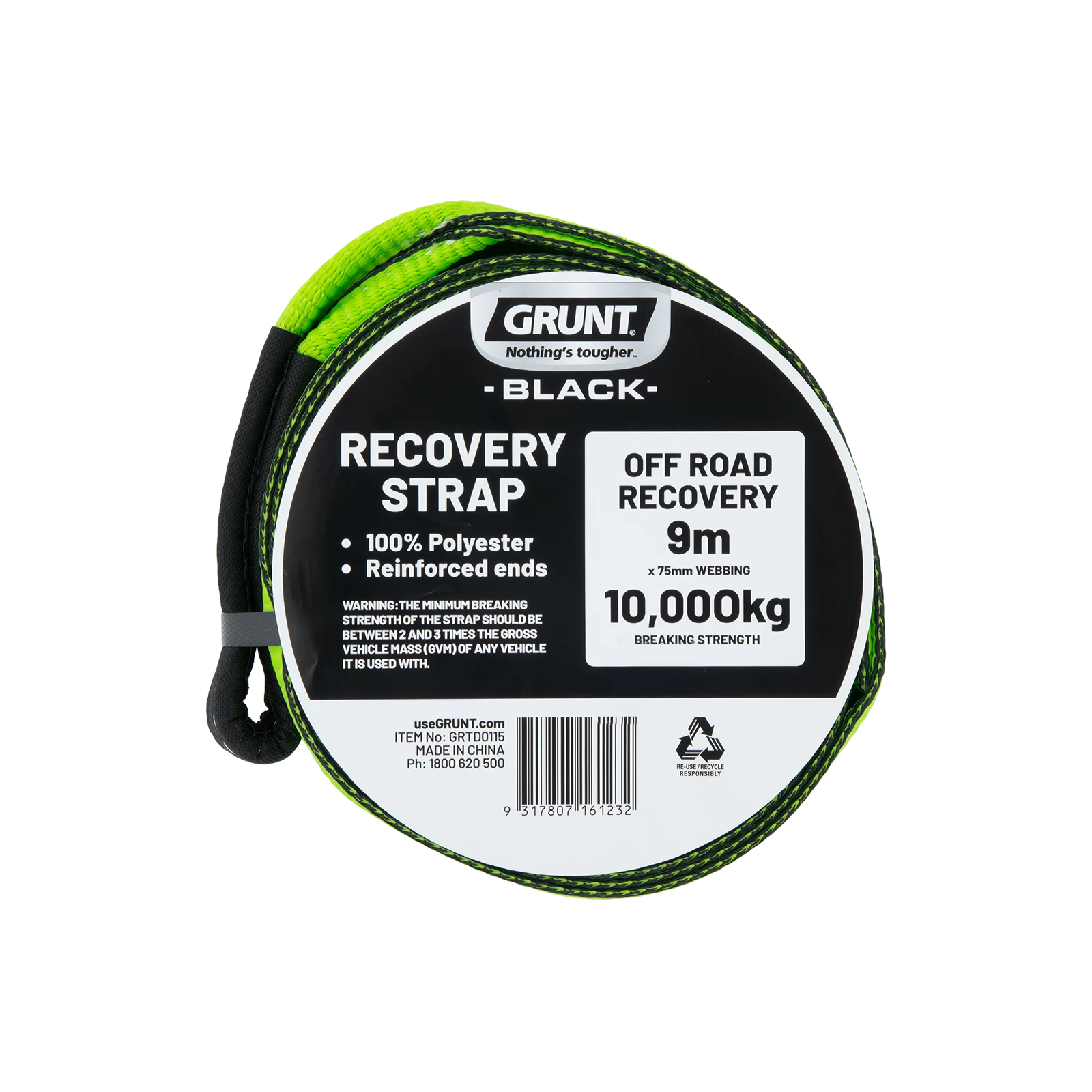 Grunt 75mm x 9m Recovery Strap