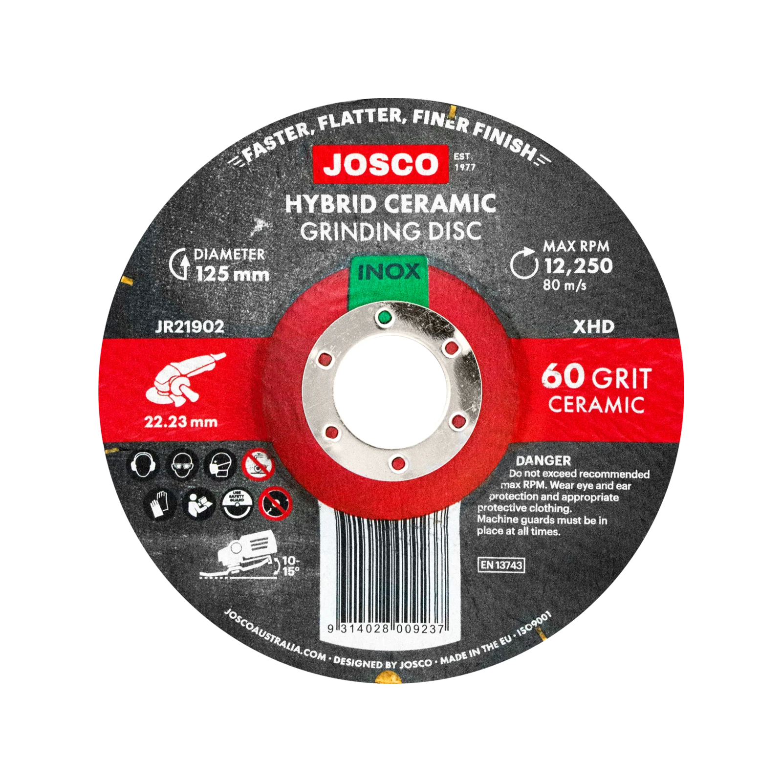 Josco 125mm 60 Grit Hybrid Ceramic Grinding Disc