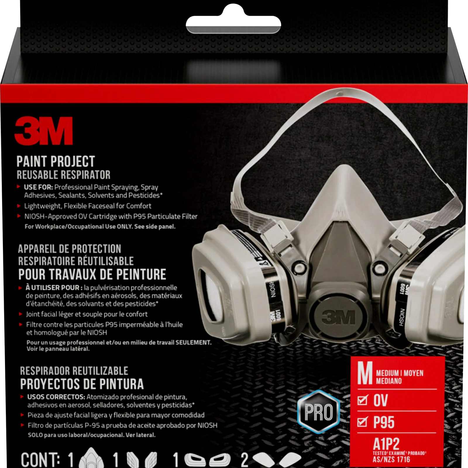 3M Medium Reusable Half Facepiece Paint Project Respirator