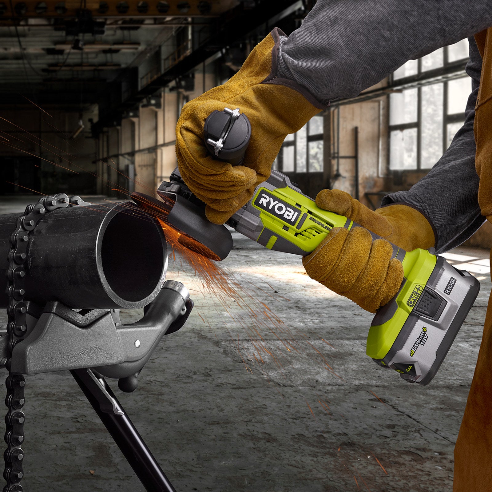 Ryobi 4 Piece 115mm Cutting and Grinding Set