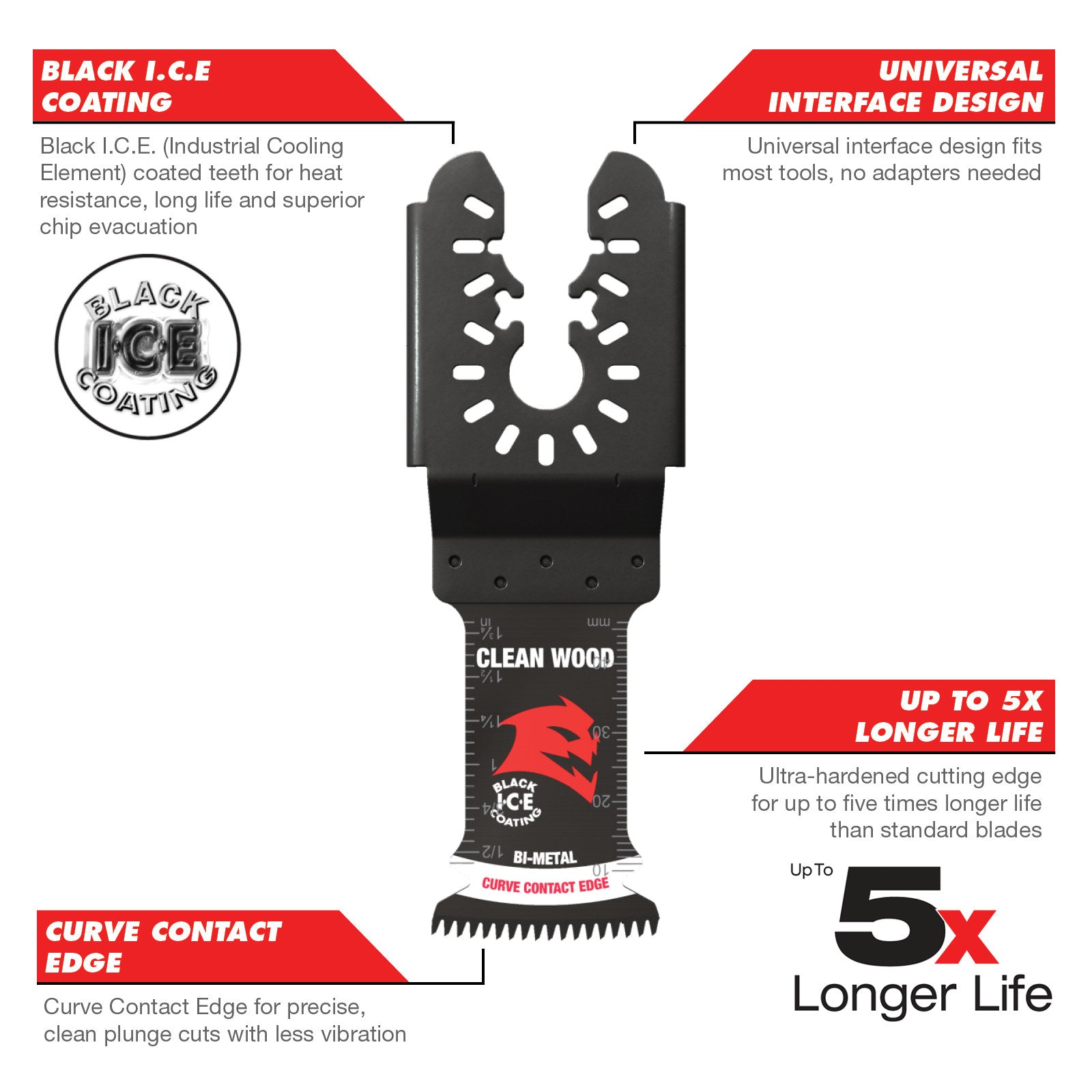 Diablo 32mm Universal Bi-Metal Multi-Tool Blade for Clean Wood 2610068592