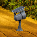 Luxzone 35cm Aluminium LED Solar Spot Light 120 Lumens Grey Outdoor QWASSP23002