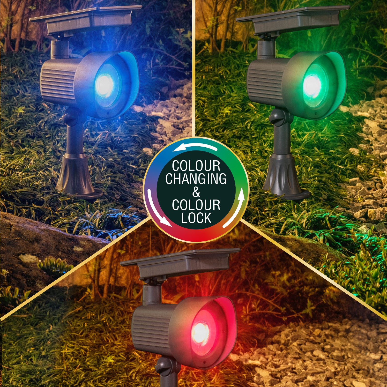Luxzone 35cm Aluminium LED Solar Spot Light 120 Lumens Grey Outdoor QWASSP23002