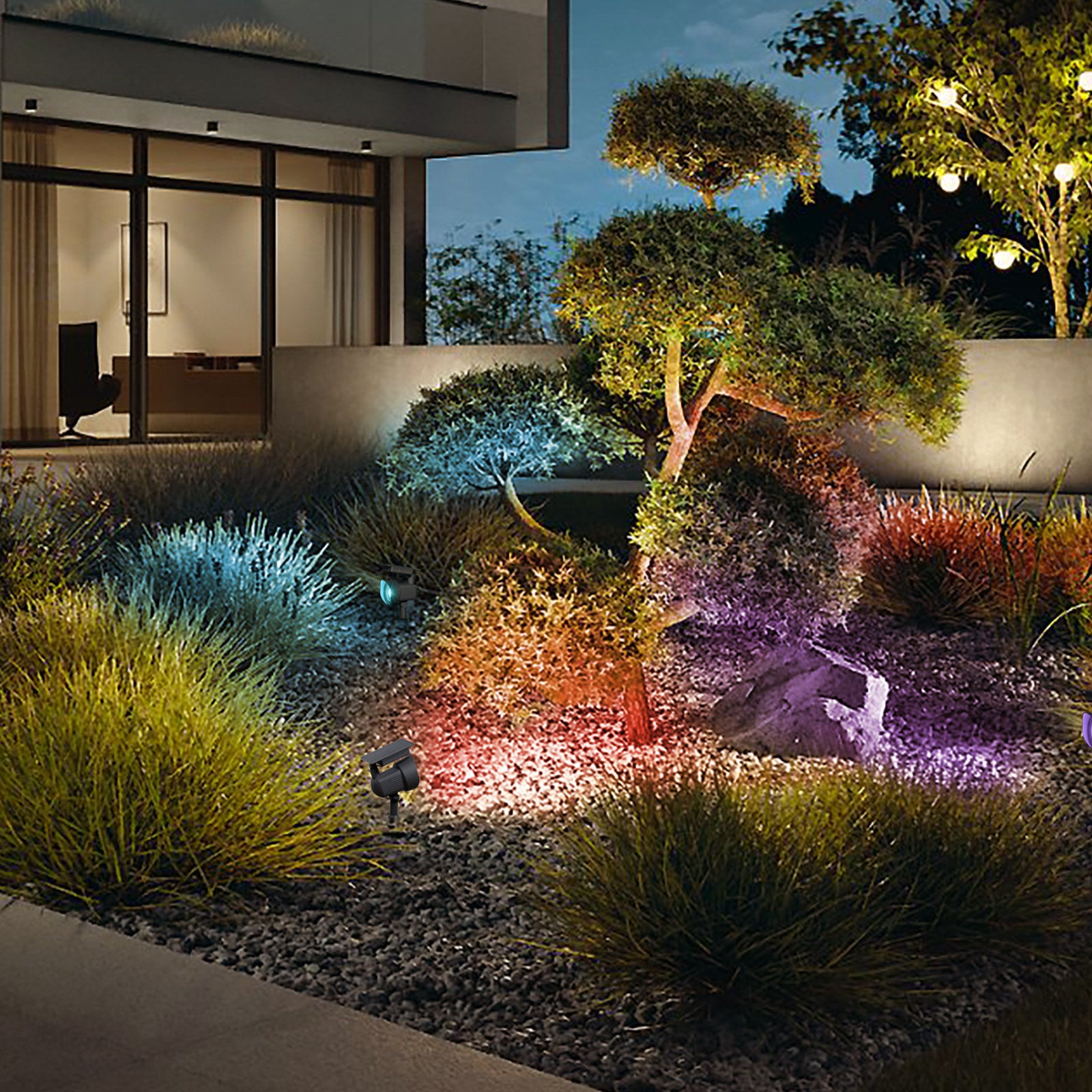 Luxzone 35cm Aluminium LED Solar Spot Light 120 Lumens Grey Outdoor QWASSP23002